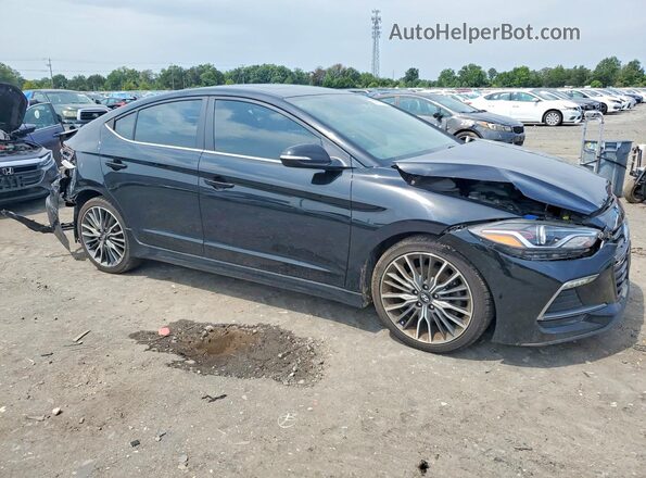 KMHD04LB8JU499139 2018 HYUNDAI ELANTRA Черный Передняя правая четверть