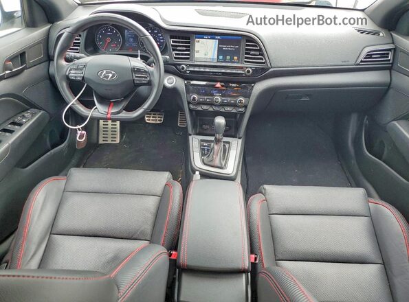 KMHD04LB8KU814586 2019 HYUNDAI ELANTRA Белый Вид панели приборов