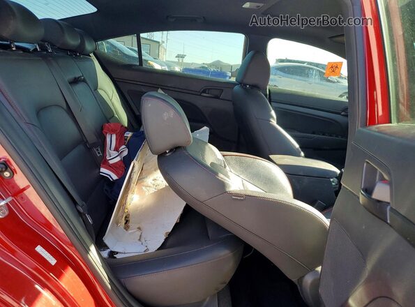 KMHD04LB9KU890494 2019 HYUNDAI ELANTRA Red Rear seats view