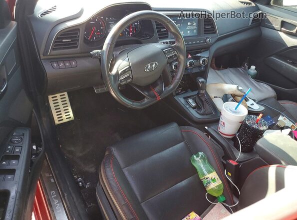 KMHD04LB9KU890494 2019 HYUNDAI ELANTRA Red Dashboard view