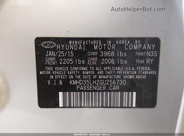 KMHD35LH2GU256730 2016 HYUNDAI ELANTRA GT Silver Շարժիչի բաժամունքի տեսք