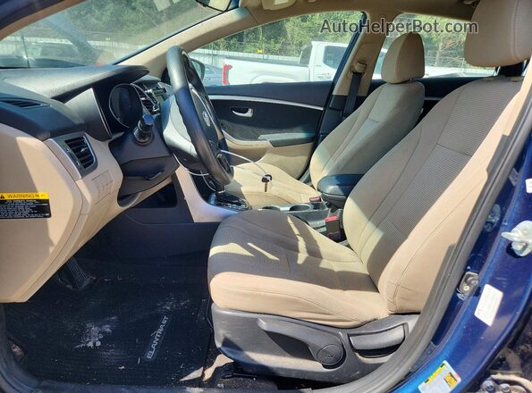 KMHD35LH2GU259613 2016 HYUNDAI ELANTRA Blue Вид салону спереду