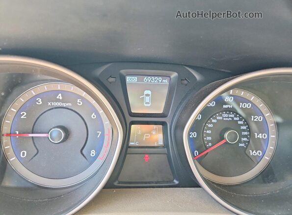 KMHD35LH2GU259613 2016 HYUNDAI ELANTRA Blue Вид щитка приладів