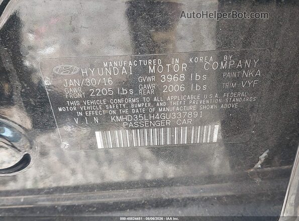 KMHD35LH4GU337891 2016 HYUNDAI ELANTRA GT Black Widok komory silnika