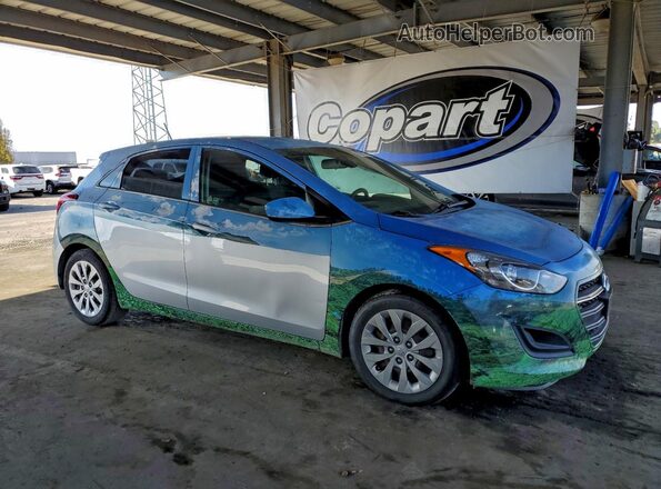 KMHD35LH4HU383190 2017 HYUNDAI ELANTRA Blue Front right