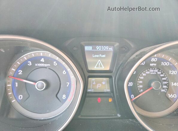 KMHD35LH8GU299663 2016 HYUNDAI ELANTRA Blue Instrument cluster view
