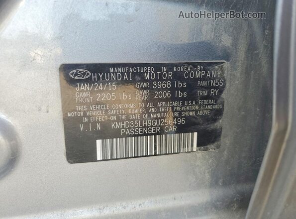 KMHD35LH9GU256496 2016 HYUNDAI ELANTRA Gray Շարժիչի բաժամունքի տեսք