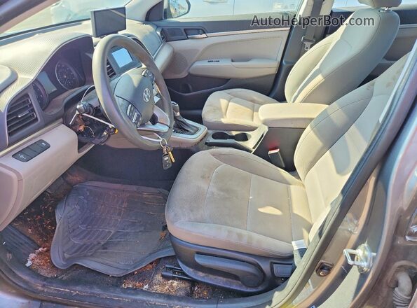 KMHD74LF0KU790105 2019 HYUNDAI ELANTRA Gray წინა სალონის ხედი