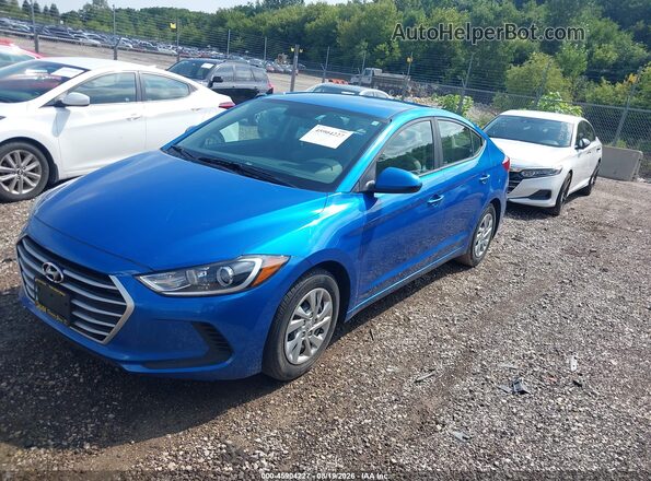 KMHD74LF4HU410868 2017 HYUNDAI ELANTRA Blue წინა მარცხენა ხედი სამი მეოთხედიდან