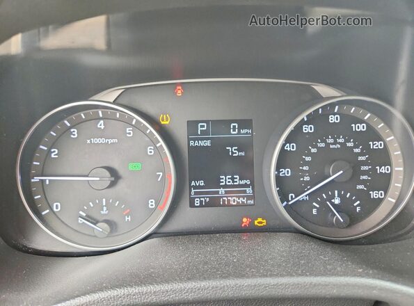 KMHD74LF7HU076772 2017 HYUNDAI ELANTRA Cream Вид щитка приладів