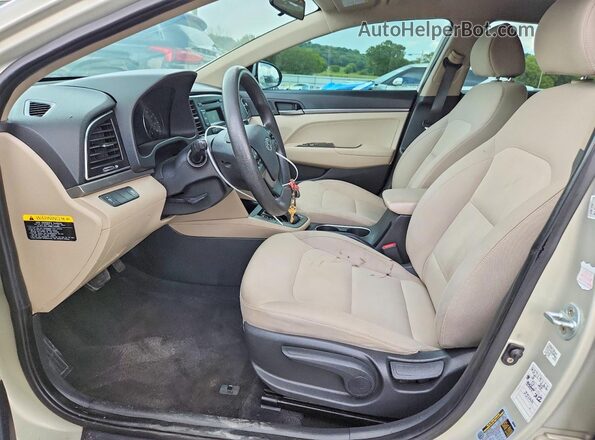 KMHD74LF7HU076772 2017 HYUNDAI ELANTRA Cream Вид салону спереду