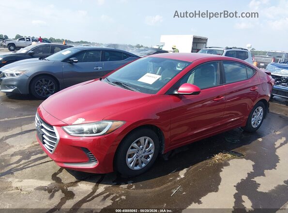 KMHD74LF8HU172491 2017 HYUNDAI ELANTRA Red წინა მარცხენა ხედი სამი მეოთხედიდან