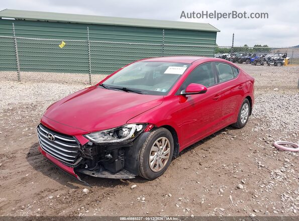 KMHD74LF8HU394545 2017 HYUNDAI ELANTRA Red Առջևի ձախ երեք քառորդ տեսարան