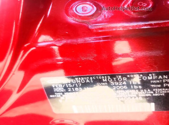 KMHD74LF8HU405446 2017 HYUNDAI ELANTRA Red Engine compartment view