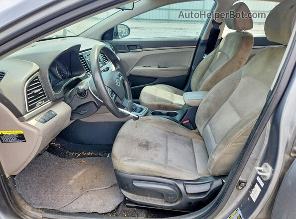 KMHD74LFXHU079312 2017 HYUNDAI ELANTRA Серый Вид салона спереди