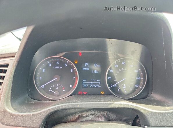 KMHD74LFXHU079312 2017 HYUNDAI ELANTRA Серый Вид щитка приборов