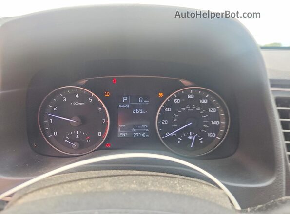 KMHD74LFXHU357416 2017 HYUNDAI ELANTRA Бежевый Вид щитка приборов
