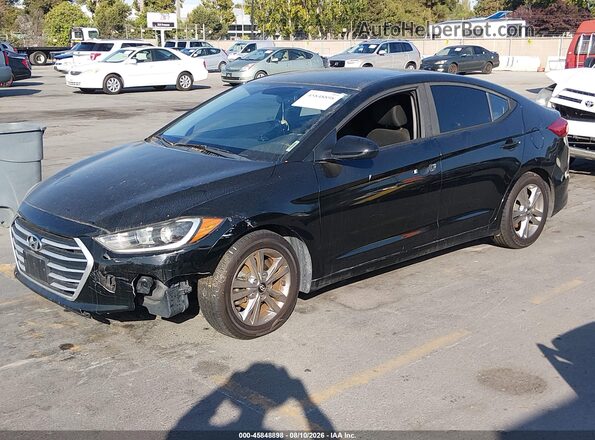 KMHD84LF0JU503051 2018 HYUNDAI ELANTRA Black Առջևի ձախ երեք քառորդ տեսարան