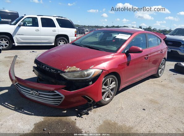KMHD84LF2HU195617 2017 HYUNDAI ELANTRA Red წინა მარცხენა ხედი სამი მეოთხედიდან