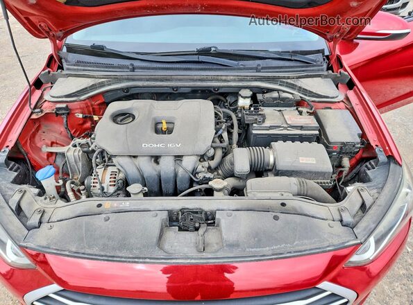 KMHD84LF2JU512818 2018 HYUNDAI ELANTRA Red Widok wnętrza z tyłu