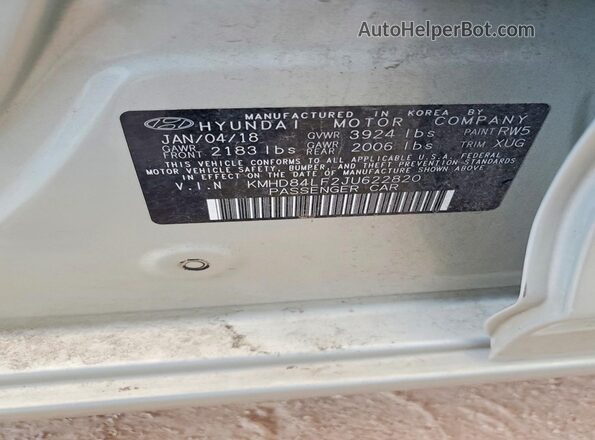 KMHD84LF2JU622820 2018 HYUNDAI ELANTRA Золотой Вид подкапотного пространства