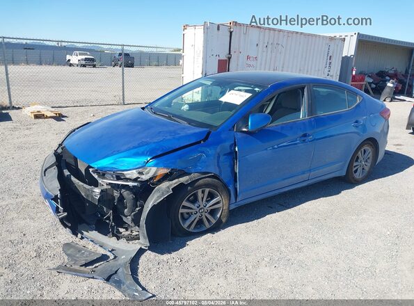 KMHD84LF3HU160861 2017 HYUNDAI ELANTRA Blue Առջևի ձախ երեք քառորդ տեսարան
