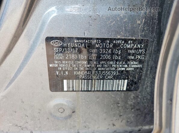 KMHD84LF3JU556391 2018 HYUNDAI ELANTRA Серый Вид подкапотного пространства