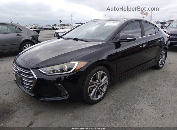 KMHD84LF4HU339913 2017 HYUNDAI ELANTRA Черный Передняя левая четверть