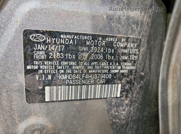 KMHD84LF4HU379408 2017 HYUNDAI ELANTRA Charcoal VIN կոդի պիտակի տեսք