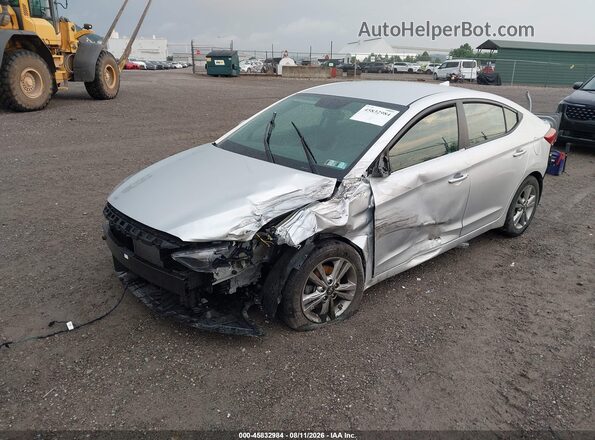 KMHD84LF4JU504137 2018 HYUNDAI ELANTRA Серебряный Передняя левая четверть