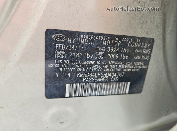 KMHD84LF5HU404767 2017 HYUNDAI ELANTRA Tan Շարժիչի բաժամունքի տեսք