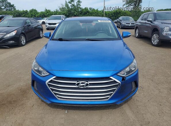 KMHD84LF5JU454137 2018 HYUNDAI ELANTRA Blue Front view