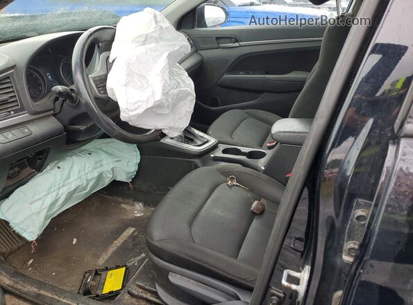 KMHD84LF5JU523988 2018 HYUNDAI ELANTRA Black წინა სალონის ხედი