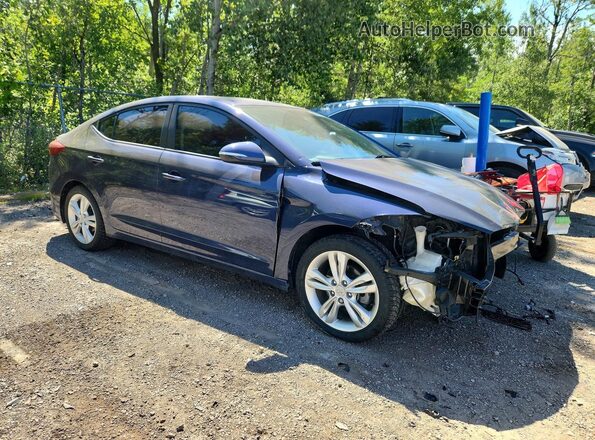 KMHD84LF5JU579963 2018 HYUNDAI ELANTRA Синий Передняя правая четверть