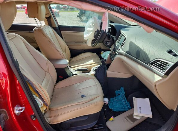 KMHD84LF5JU593281 2018 HYUNDAI ELANTRA Красный Вид салона спереди