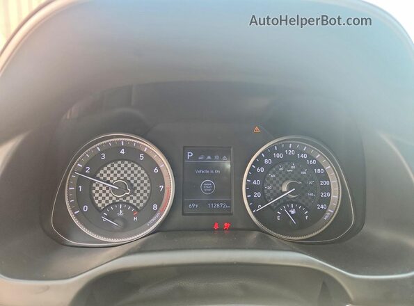 KMHD84LF5KU774379 2019 HYUNDAI ELANTRA Silver Widok zestawu wskaźników