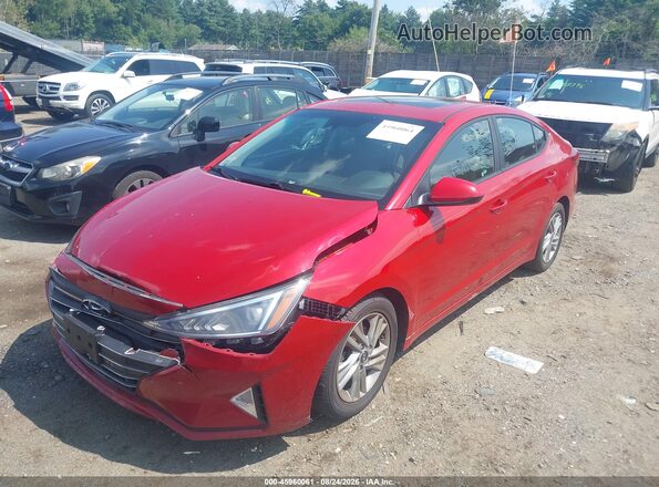 KMHD84LF5KU848187 2019 HYUNDAI ELANTRA Red Առջևի ձախ երեք քառորդ տեսարան