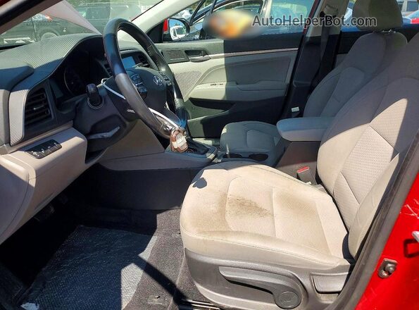 KMHD84LF5KU862851 2019 HYUNDAI ELANTRA Red Front interior view