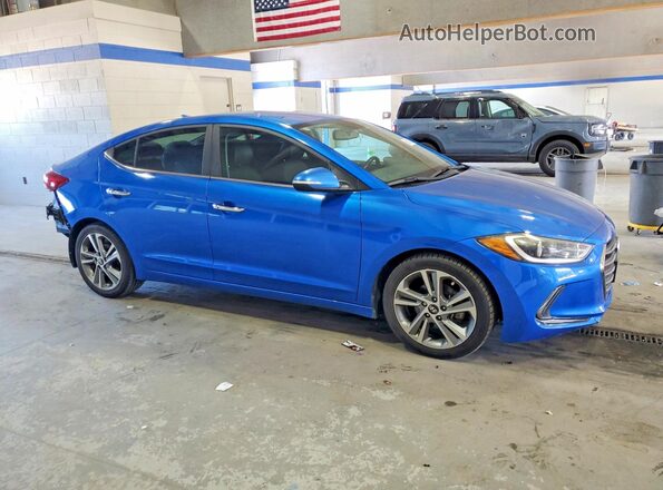 KMHD84LF6HU074962 2017 HYUNDAI ELANTRA Blue Вид ззаду