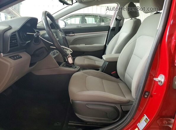 KMHD84LF6KU849235 2019 HYUNDAI ELANTRA Красный Вид салона спереди