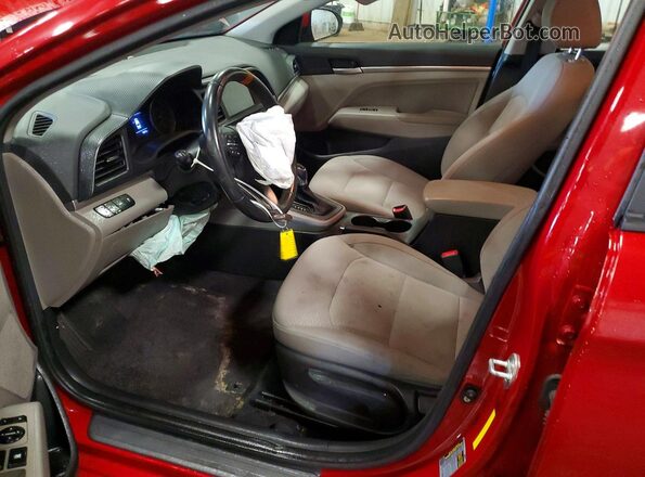 KMHD84LF6KU857318 2019 HYUNDAI ELANTRA Red წინა სალონის ხედი