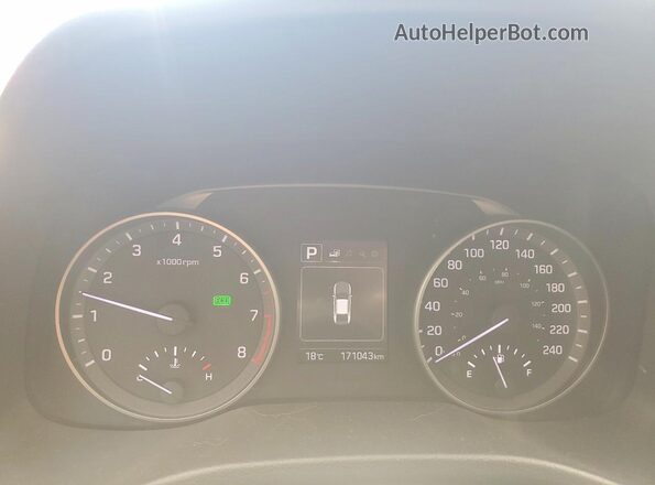 KMHD84LF7HU329229 2017 HYUNDAI ELANTRA Синий Вид щитка приборов