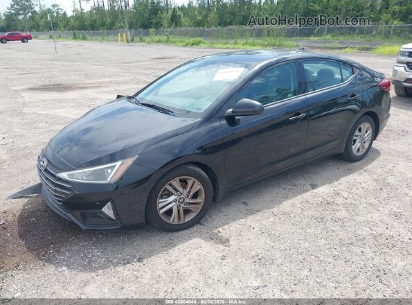 KMHD84LF7KU875584 2019 HYUNDAI ELANTRA Black წინა მარცხენა ხედი სამი მეოთხედიდან