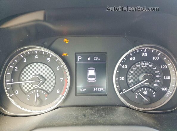 KMHD84LF7LU002449 2020 HYUNDAI ELANTRA Red Instrument cluster view
