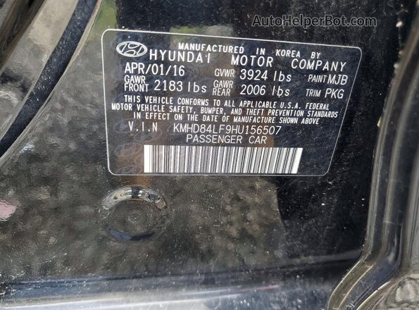 KMHD84LF9HU156507 2017 HYUNDAI ELANTRA Black Շարժիչի բաժամունքի տեսք