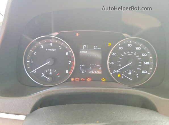 KMHD84LF9HU273570 2017 HYUNDAI ELANTRA Blue Instrument cluster view