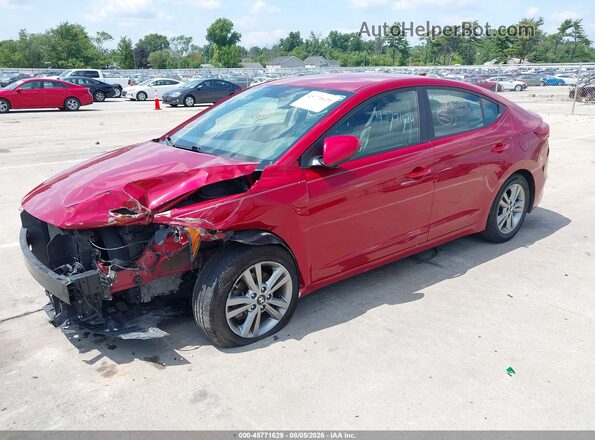 KMHD84LFXHU208369 2017 HYUNDAI ELANTRA Red Առջևի ձախ երեք քառորդ տեսարան