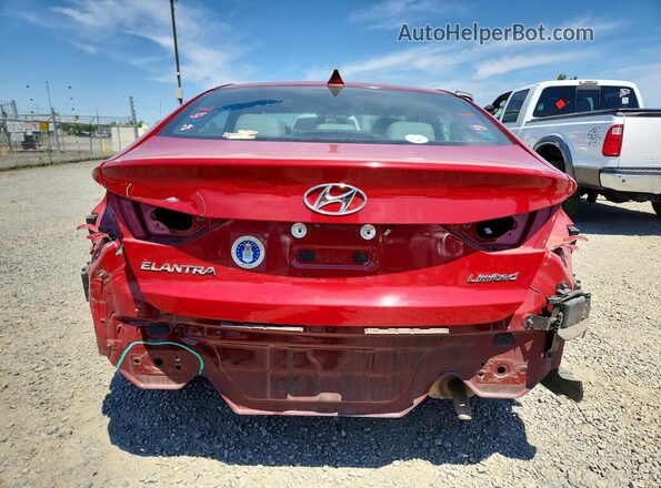 KMHD84LFXHU262965 2017 HYUNDAI ELANTRA Red Вид ззаду