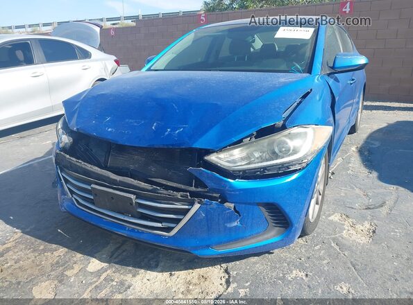 KMHD84LFXJU563516 2018 HYUNDAI ELANTRA Blue Front view