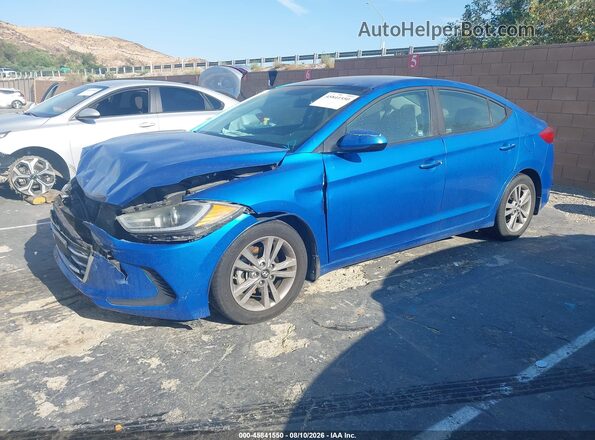 KMHD84LFXJU563516 2018 HYUNDAI ELANTRA Blue Front left
